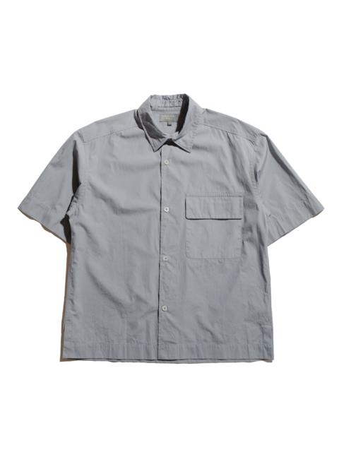 Short Sleeve Flap Pocket Shirt Compact Cotton Plainweave Pewter