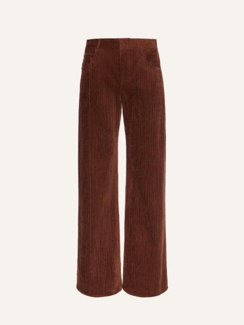 Corduroy wide-leg trousers in cognac