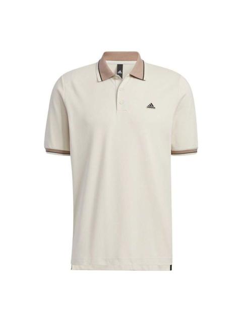 adidas Training Casual Short Sleeve Polo Shirt Tennis 'Beige' HS4392