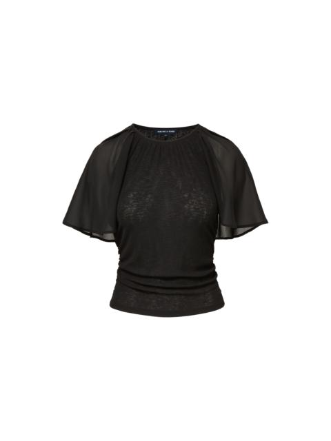 ARISA CHIFFON-SLEEVE BLOUSE