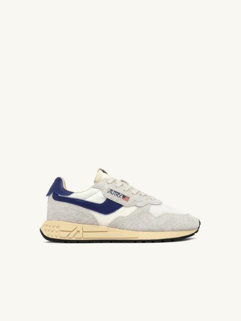 REELWIND LOW SNEAKERS IN WHITE AND LIMOGES NYLON AND SUEDE
