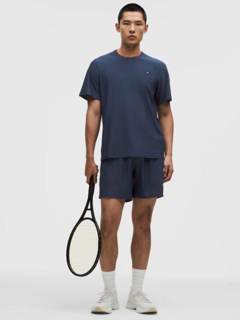 Striped Mesh Tennis Short 7"
