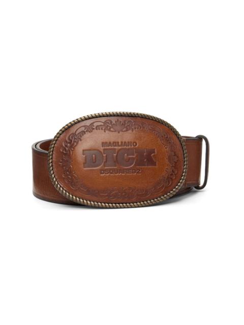 Brown Magliano Edition D2 Embossed 'Dick' Buckle Belt