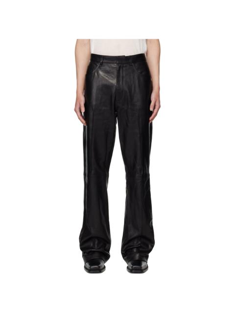 Black Boot Cut Leather Pants