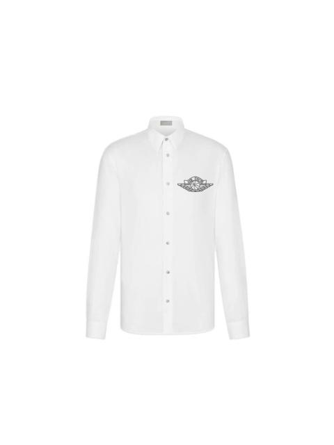 Dior x Jordan Wings Longsleeve Button Up Shirt White