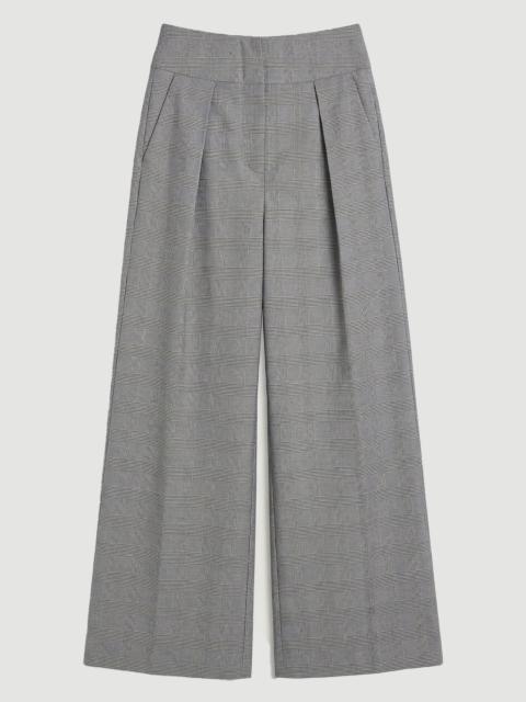 Soft Tailored Check High Waist Wide Leg Trouser