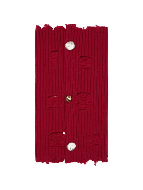 Red Roghen Wool Tube Scarf