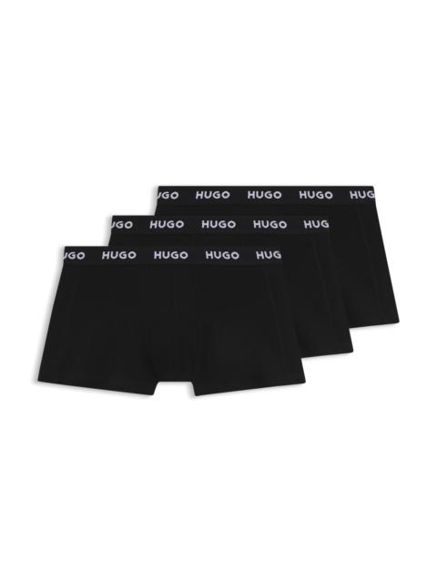 THREE-PACK OF STRETCH-COTTON TRUNKS WITH LOGO WAISTBANDS