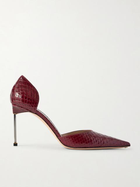 Snake-effect Leather Pumps
