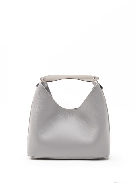 Small Boomerang Pebbled Leather Grey - Silver