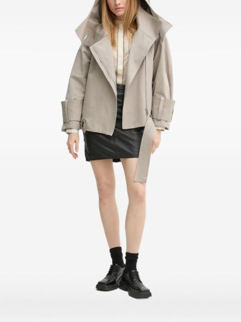 hooded belted jacket