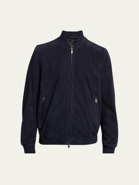 Men's Suede Bomber Jacket