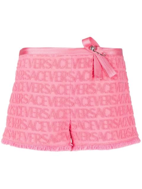 x Dua Lipa Versace Allover devoré-cotton shorts