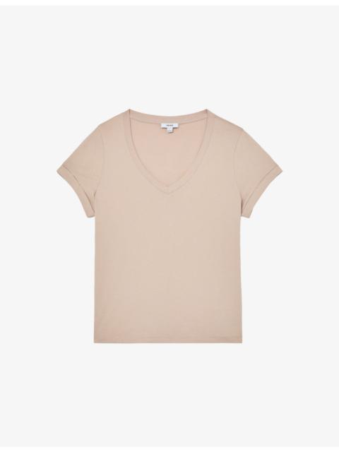 Luna V-Neck Cotton-Jersey T-Shirt