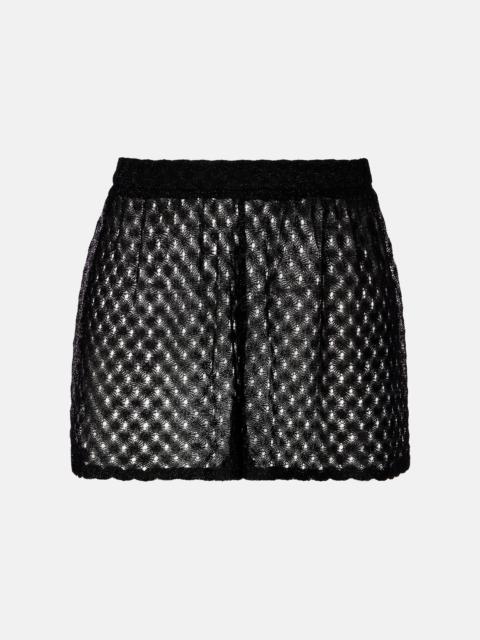 Crochet lamé shorts