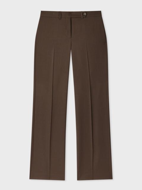 Women's Brown Wool Bootcut-Trousers