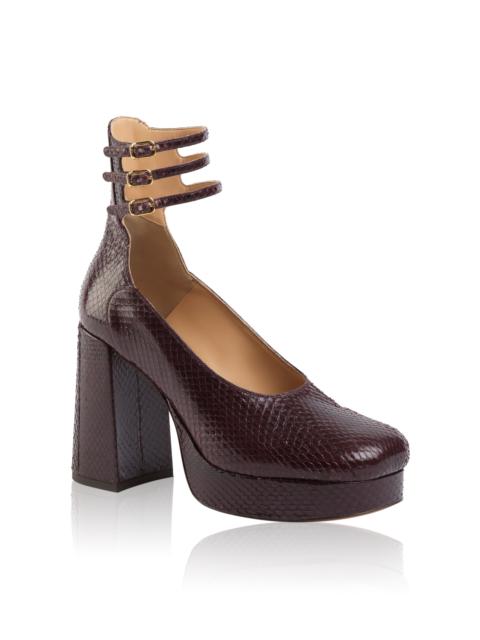 Loti Python Leather Platform Pumps purple