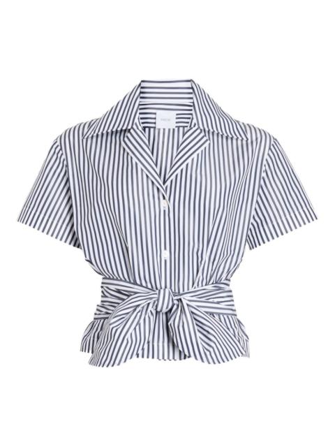 striped knotted shirt