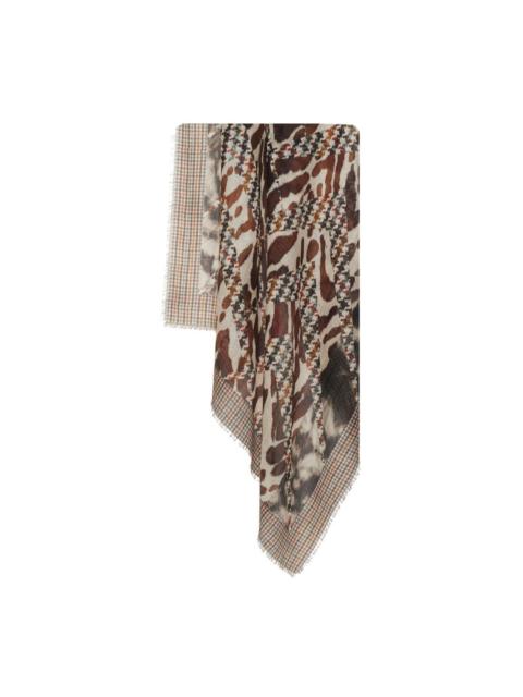 houndstooth-pattern scarf