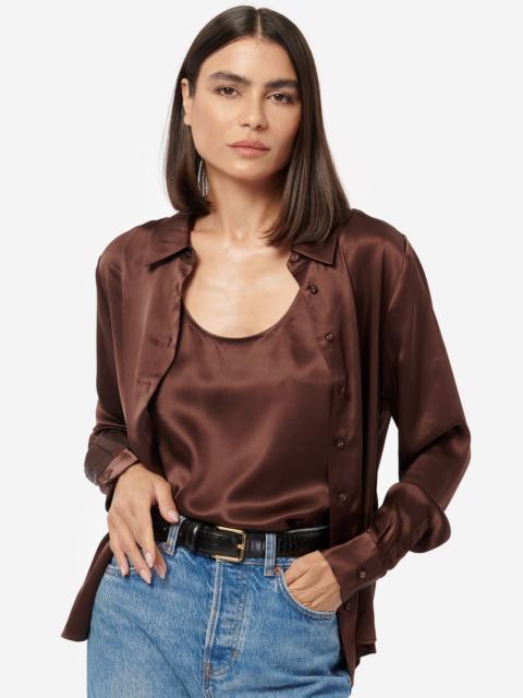 CROSBY SILK BLOUSE CHOCOLATE