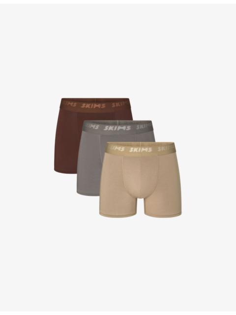 Branded-waistband 3in pack of three stretch-modal boxer briefs