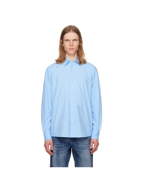 Blue Regular-Fit Cotton Poplin Shirt