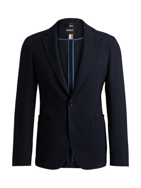 SLIM-FIT BOMBER JACKET IN SEERSUCKER FABRIC