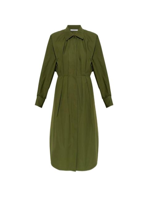 pleated shirt dress