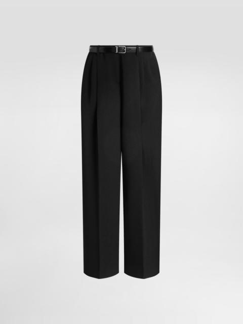 Wool gabardine trousers