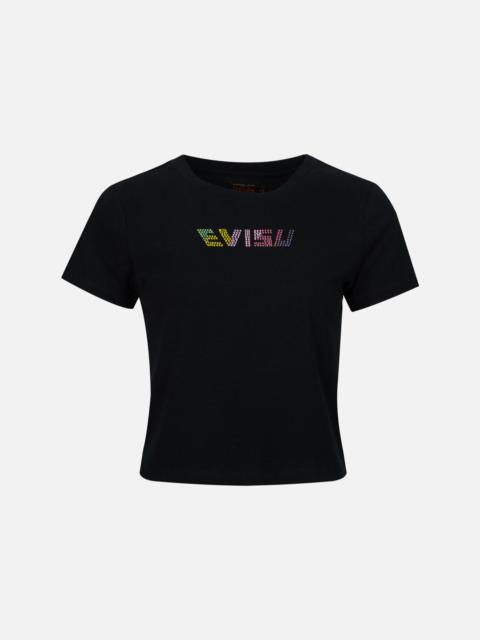 COLORFUL RHINESTONE LOGO SLIM FIT T-SHIRT