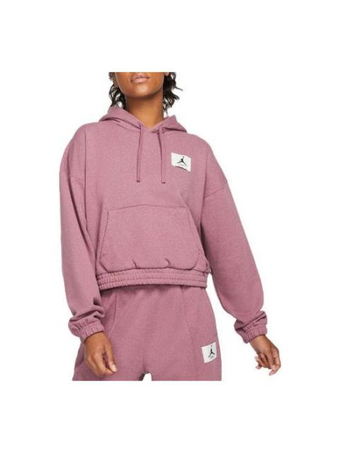 (WMNS) Air Jordan Casual Sports Knit Loose Hoodie Short Light Red DD6999-533
