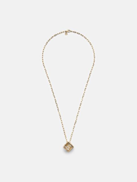 14kt gold charm necklace with diamonds