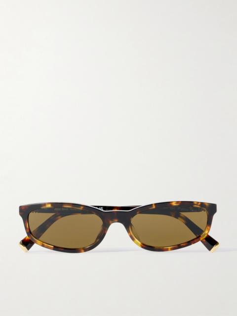 Oval-frame Tortoiseshell Acetate Sunglasses