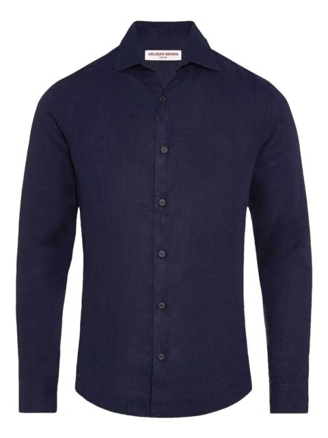 Giles long-sleeve linen shirt