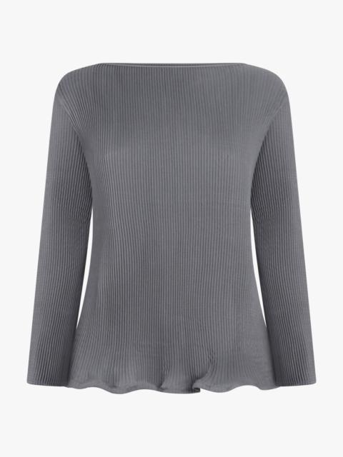 ZIGZAG L/S RIPPLE TOP | COLD GREY