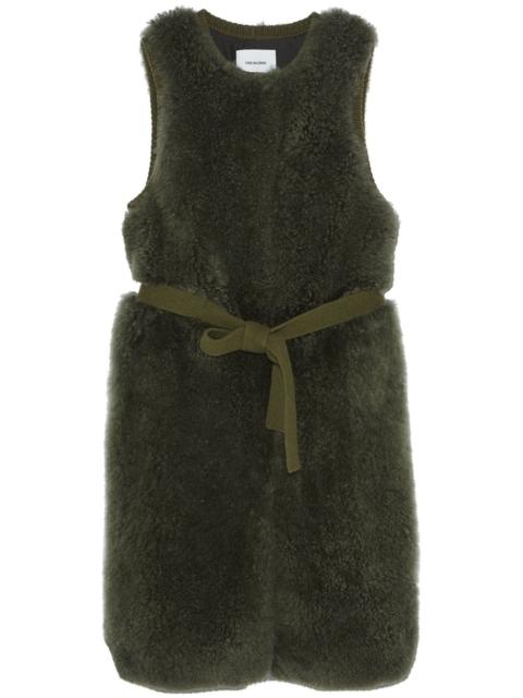 belted shearling gilet
