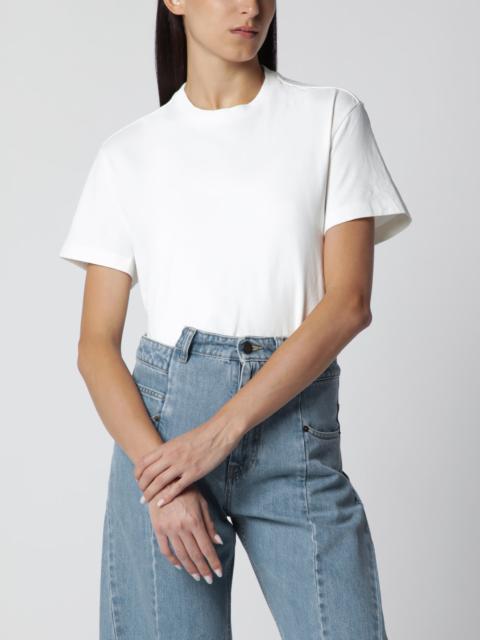 Double-layer cotton T-shirt in white