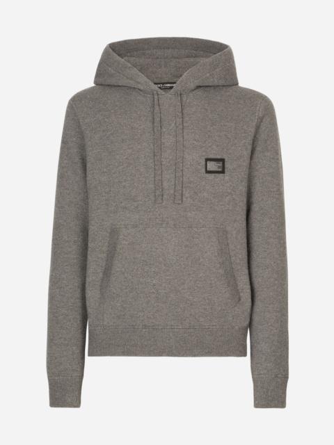 Wool and cashmere hooded sweater