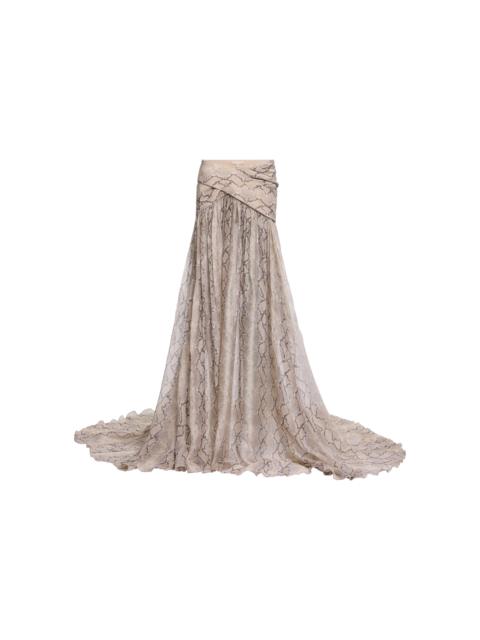 Printed Chiffon Long Skirt animal