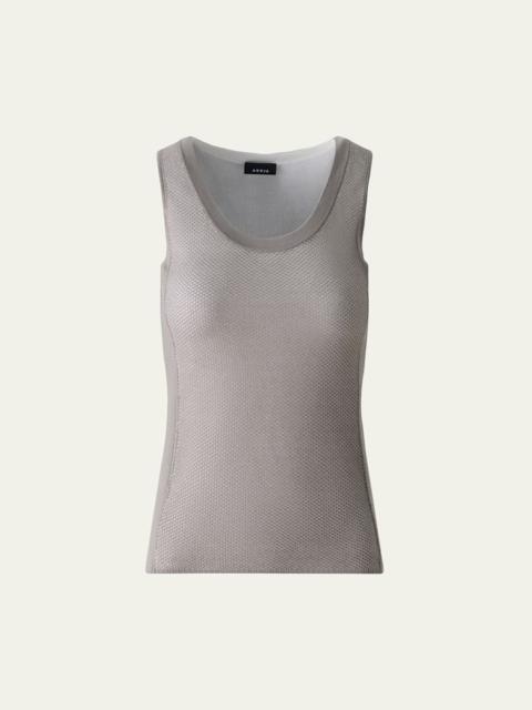 Two-Tone Grid Knit Tank Top