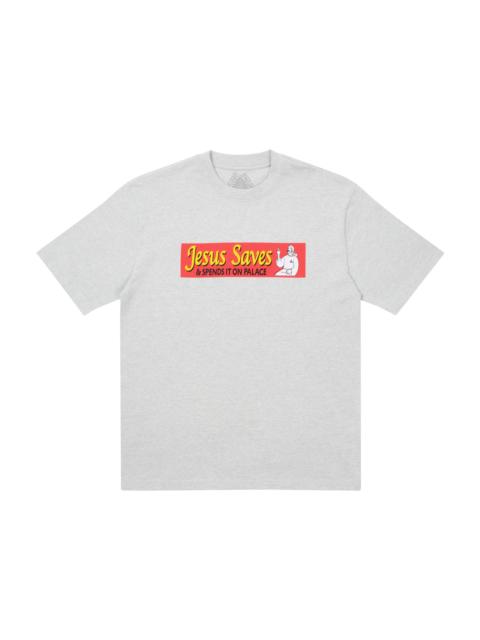 Palace Jesus Saves T-shirt Grey Marl
