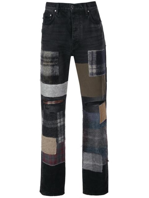 mohair patchwork loose jeans