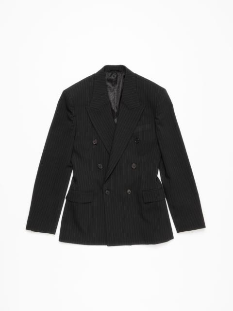 Double-breasted pinstripe jacket - Black