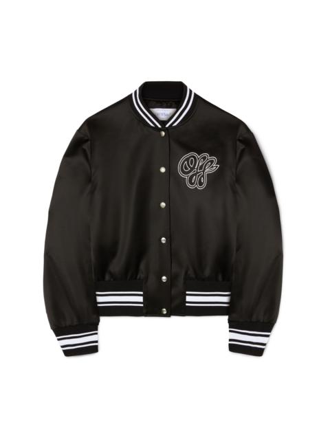 Black/white Satin Varsity Jacket