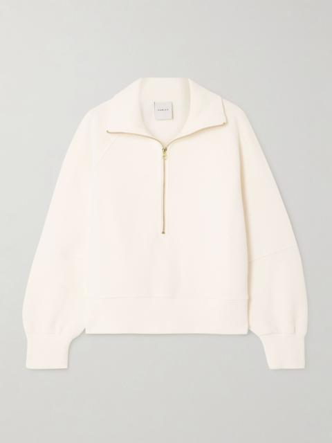 Milano ribbed cotton-blend jersey sweatshirt Ivory