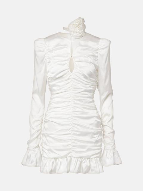 Bridal ruched satin minidress