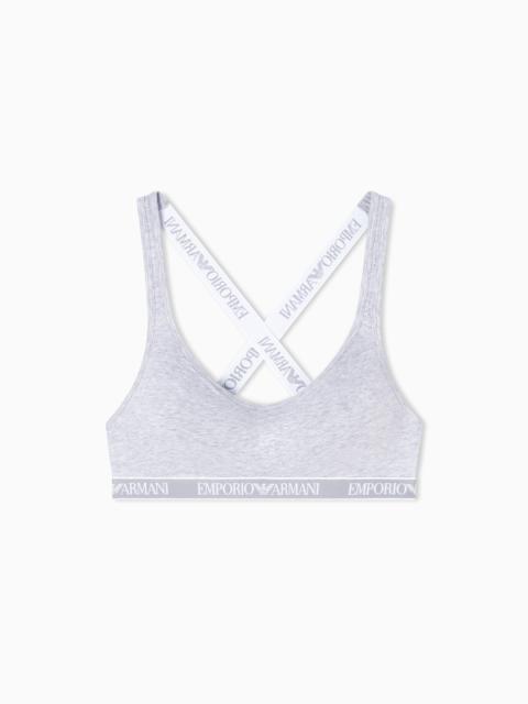 ASV ICONIC ORGANIC JERSEY PADDED BRALETTE WITH LOGO UNDERBAND