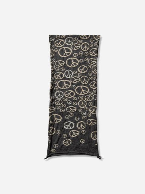 Fulling Wool Peace Mark Happy Scarf Black