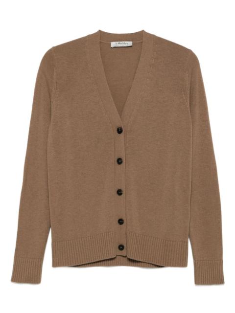 buttoned elbow-patch cardigan