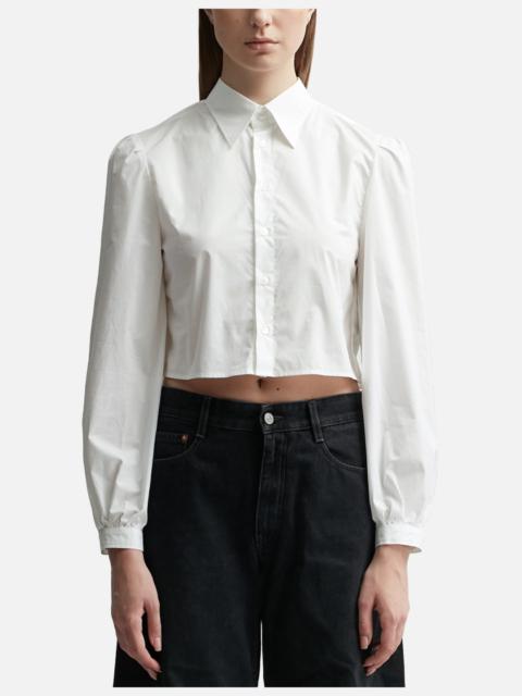 POPLIN DESTRUCTURED CROPPED SHIRT